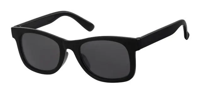 Childrens sunglass rubber touch matt black with smoke lenses