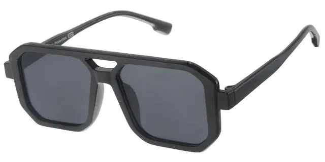  Børne Solbrille Blank Sort med sorte glas