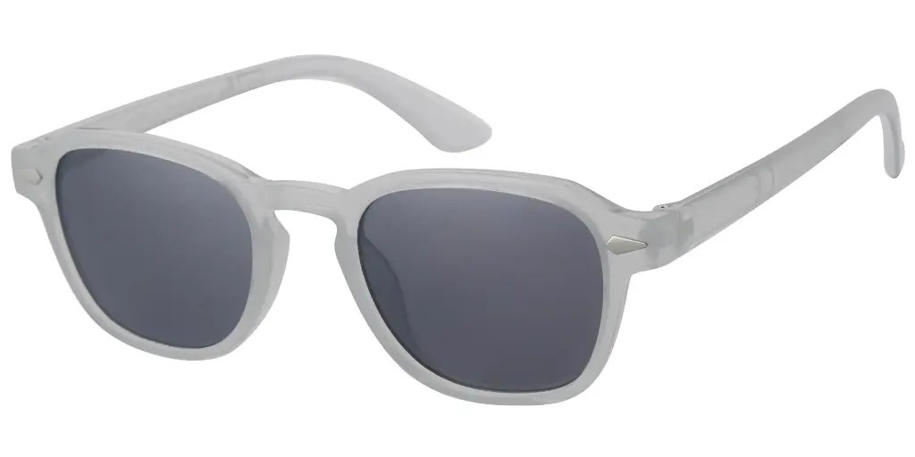 Solbrille transparent med dekoration og sorte glas