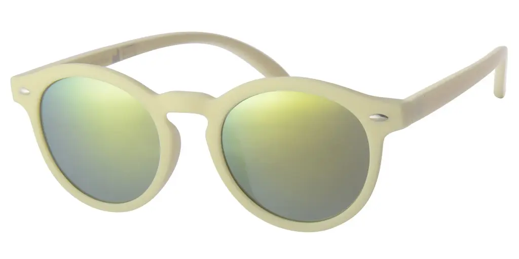 Solbrille sandfarvet med spejlglas