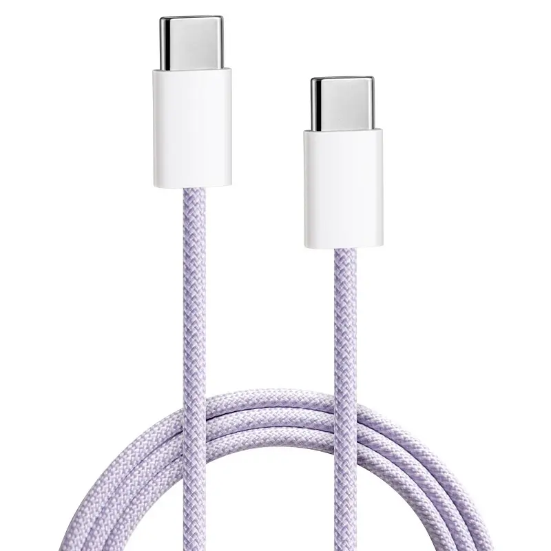 USB C til USB C kabel 2.0 m Lilla Vævet 3,0 amp max. 60 watt 