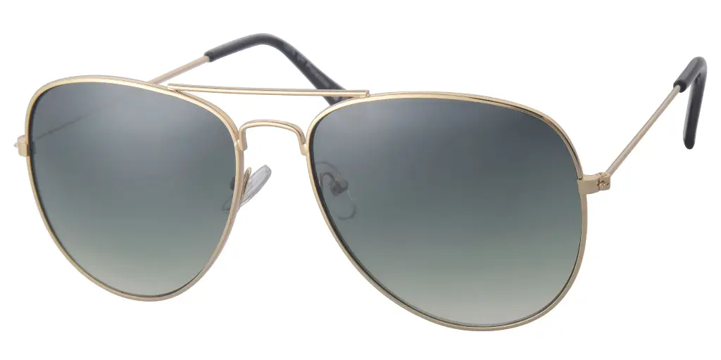 Solbrille aviator guld metal model grønne