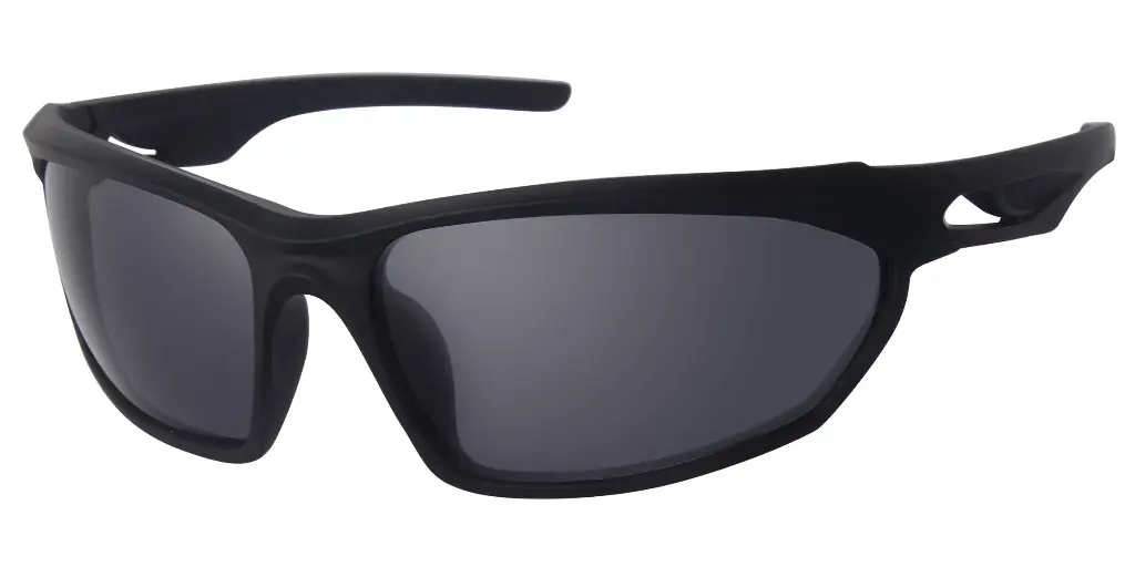 Sports Solbrille sort gummi model med sorte glas