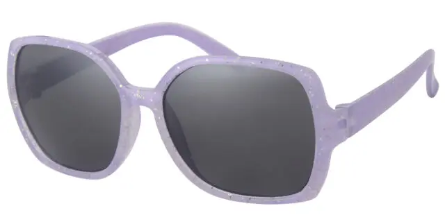 Solbrille lilla med glimmer og sorte glas