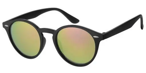 [404351-40410] [404351-40410] Solbrille mat sort med sølv dekoration og sorte glas med pink spejl
