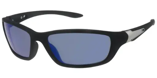[404408-70168] [404408-70168] Sportsbrille mat sort med sølv dekoration sorte is blå spejl glas
