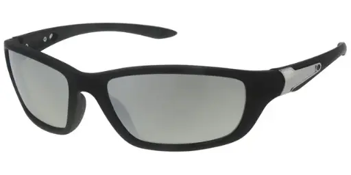 [404410-70168] Sportsbrille mat sort med sølv dekoration sorte sølv spejl glas 
