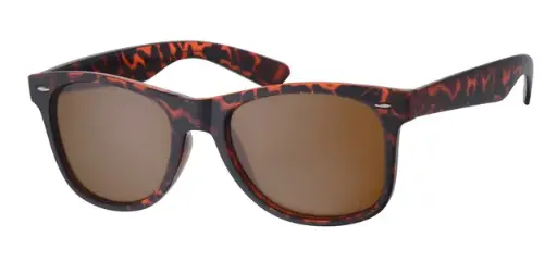 [404436-40347] Solbrille klassisk mat leopard stel samt brune glas
