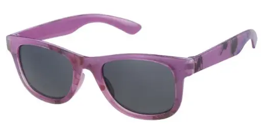 [505115-24018] Børne Solbrille transperant print - lilla inderside med sorte glas