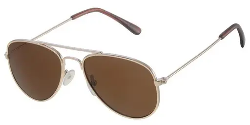 [505163-13002] [505163-13002] Børne Solbrille Pilot model guld med brune glas