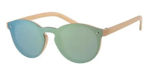 [505175-14013] [505175-14013] Børne Solbrille mat biege med sølv dekoration sorte glas med guld coating