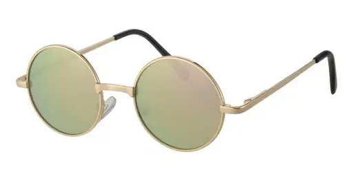 [505199-23002] [505199-23002] Børne Solbrille guld stel med pink spejl glas