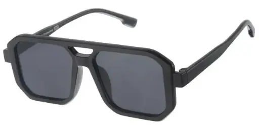 [505207-22012] [505207-22012] Børne Solbrille Blank Sort med sorte glas