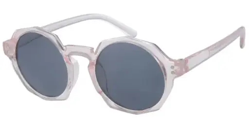 [505216-14025] [505216-14025] Børne Solbrille Transperant lys Pink med sølv dekoration og sorte glas