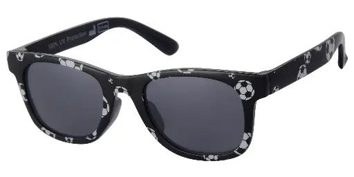 [505308-12011] Solbrille sort med fodbold print samt sorte glas