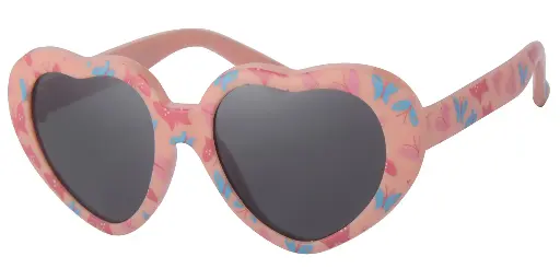 [505336-16027] Solbrille pink med print og sorte glas