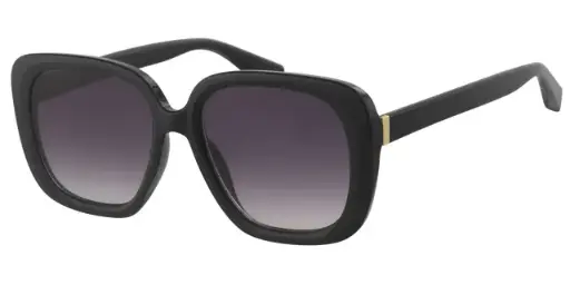 [404468-60849] Solbrille blank sort med guld dekoration samt graduerede sorte glas