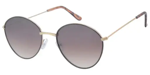 [404541-30187] Solbrille guld metal model med brune graduerede glas