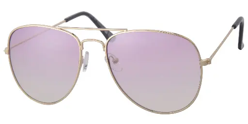 [404549-30211] Solbrille aviator guld metal model sort lys graduerede glas