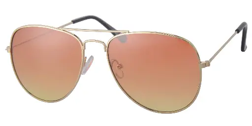 [404551-30211] Solbrille aviator guld metal model brune glas