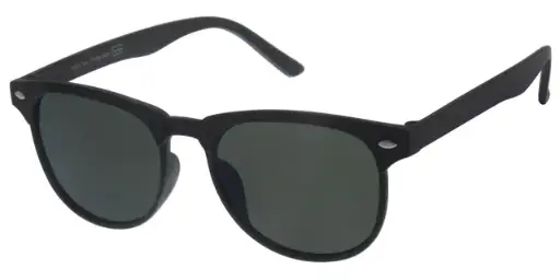 [404553-40464] Solbrille sort model med sølv dekoration blødt gummi overflade samt grønne glas