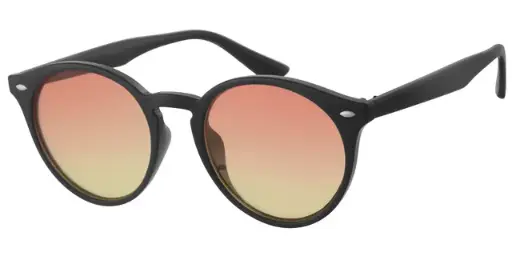 [404557-40479] Solbrille sort model med sølv dekoration samt pink gradueret til gult glas