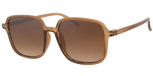 [404584-60859] Solbrille transparent brun model med sølv dekoration samt brune graduerede glas