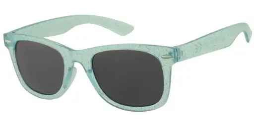 [505296-26034] Solbrille grøn med glimmer og sølv dekoration samt sorte Glas