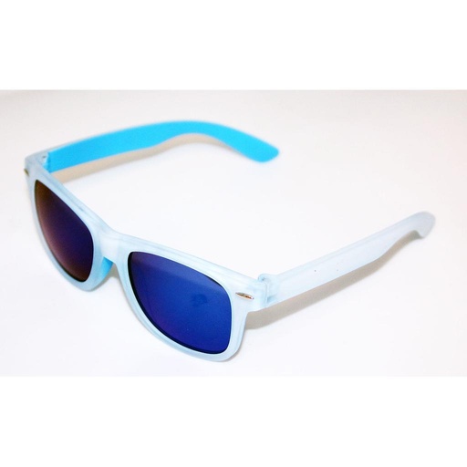 [505034] Børne Solbrille transperant front lys blå backing med coatede glas