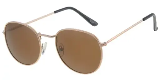 [404497-83003] Solbrille guld metal stel med brune glas