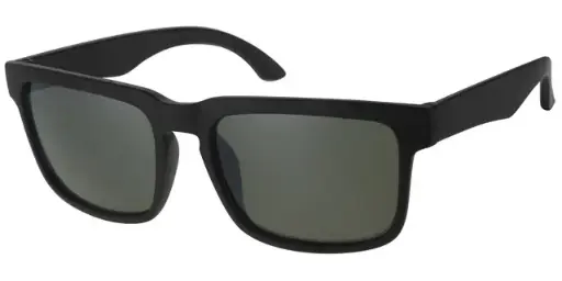 [404501-20231] Solbrille mat sort med gummi overflade samt grønne glas