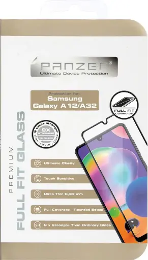 [Panzer 2570050] Panzer  (sort) Full-Fit Samsung Galaxy A12-A13-A32-A04s skærmbeskytter
